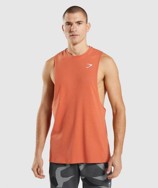 Panske Tielko Gymshark Critical Drop Arm Oranžové | PU6952084